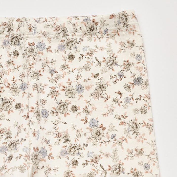 Ensemble en coton fleuri blanc pour fille
