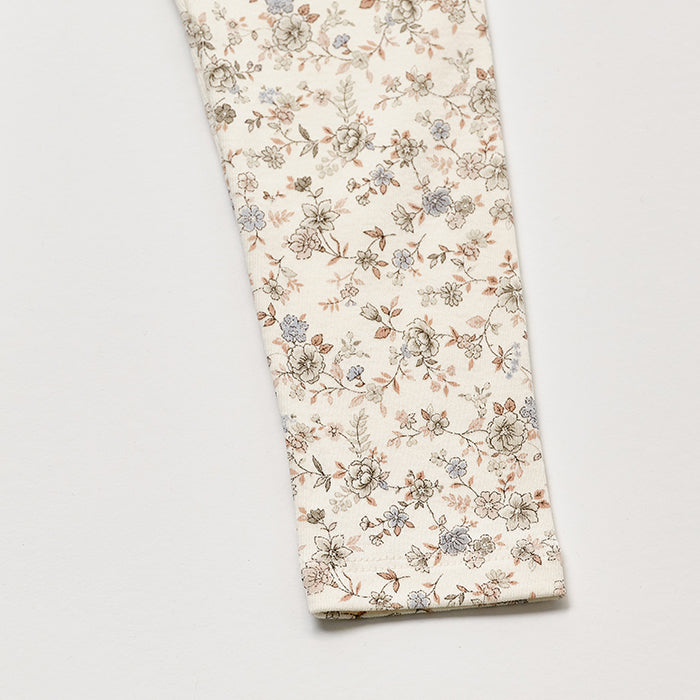 Ensemble en coton fleuri blanc pour fille