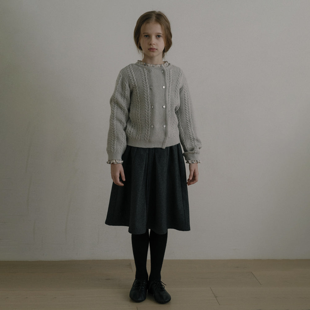 Girls Charcoal Wool Skirt