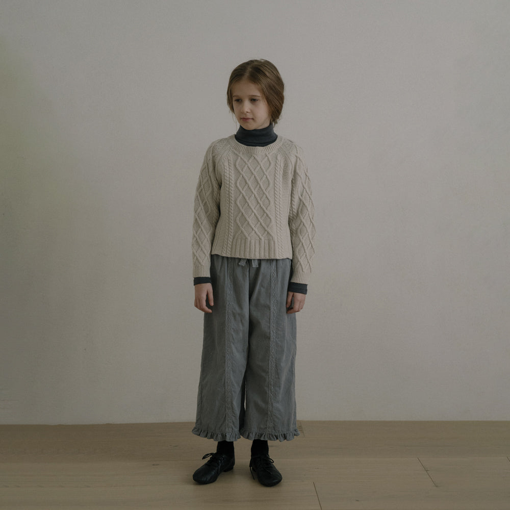 Filles col roulé en coton anthracite