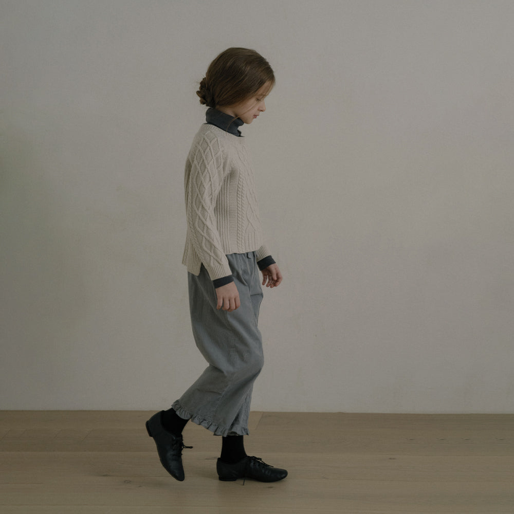 Filles col roulé en coton anthracite