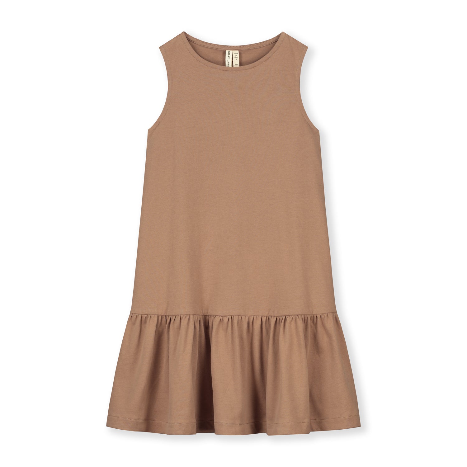 Girls Brown Cotton Dress