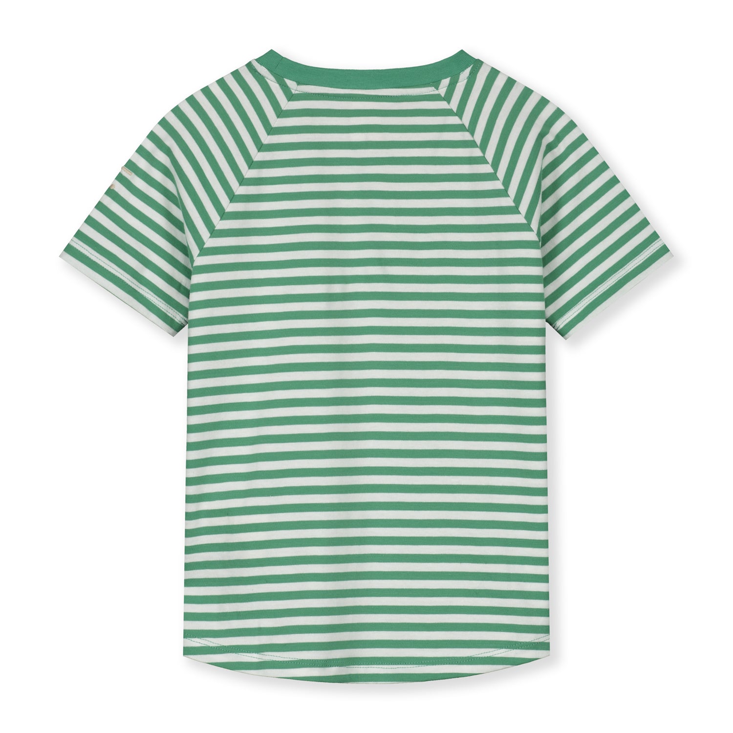 Girls Green Stripes Cotton T-Shirt