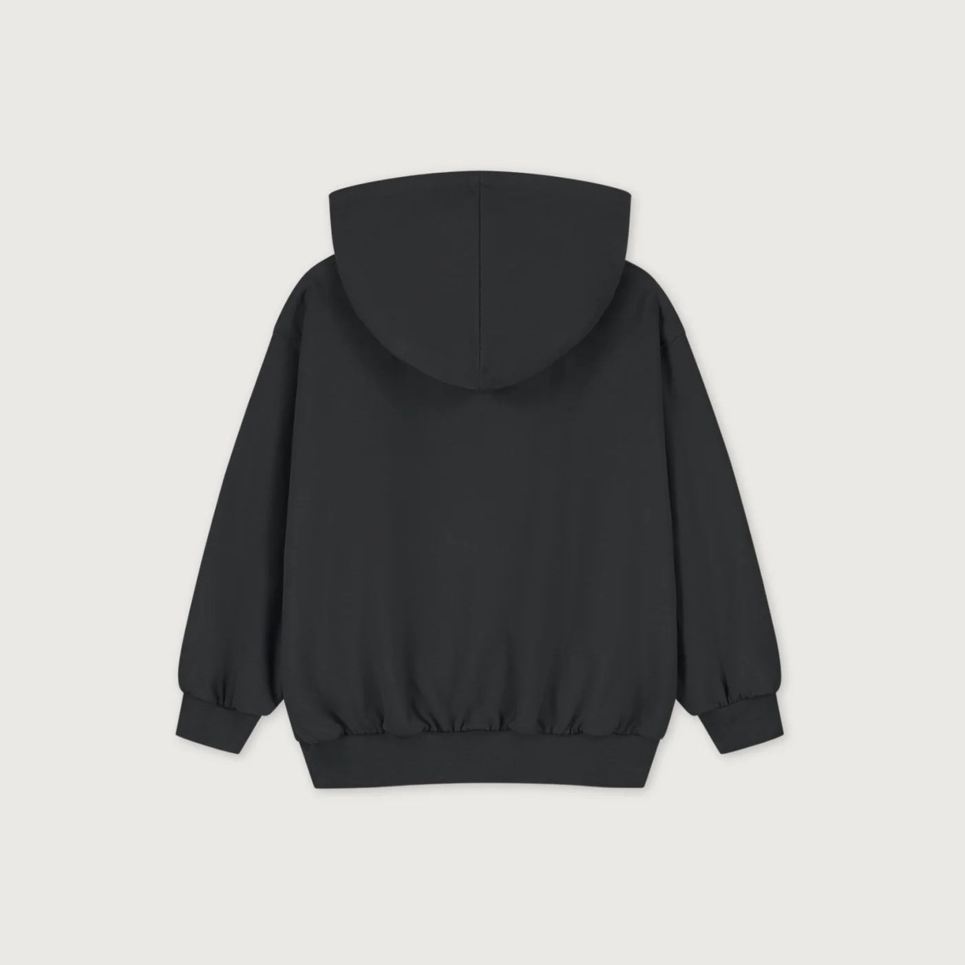 Boys & Girls Black Cotton Zip-Up Top