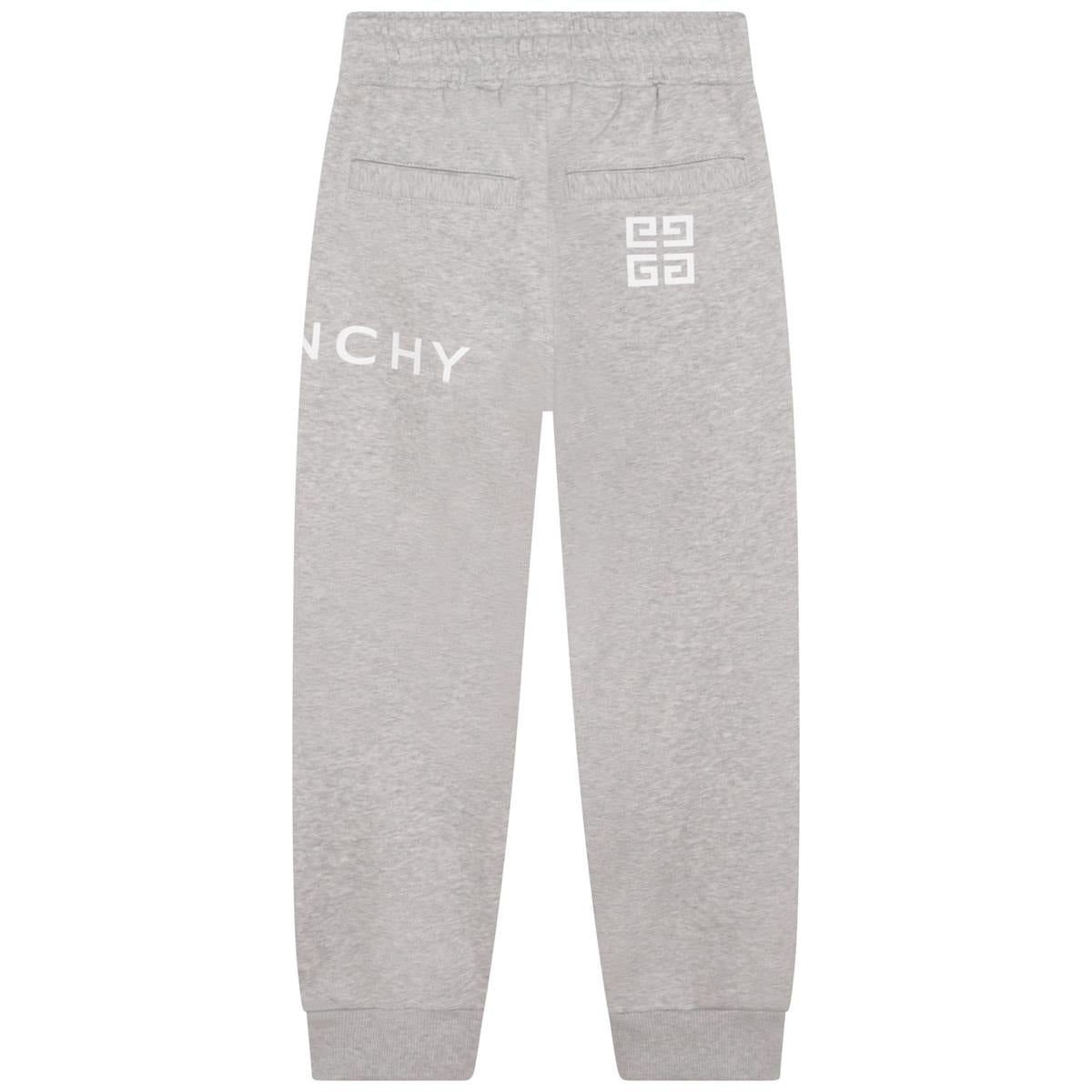 Boys Grey Logo Cotton Trousers