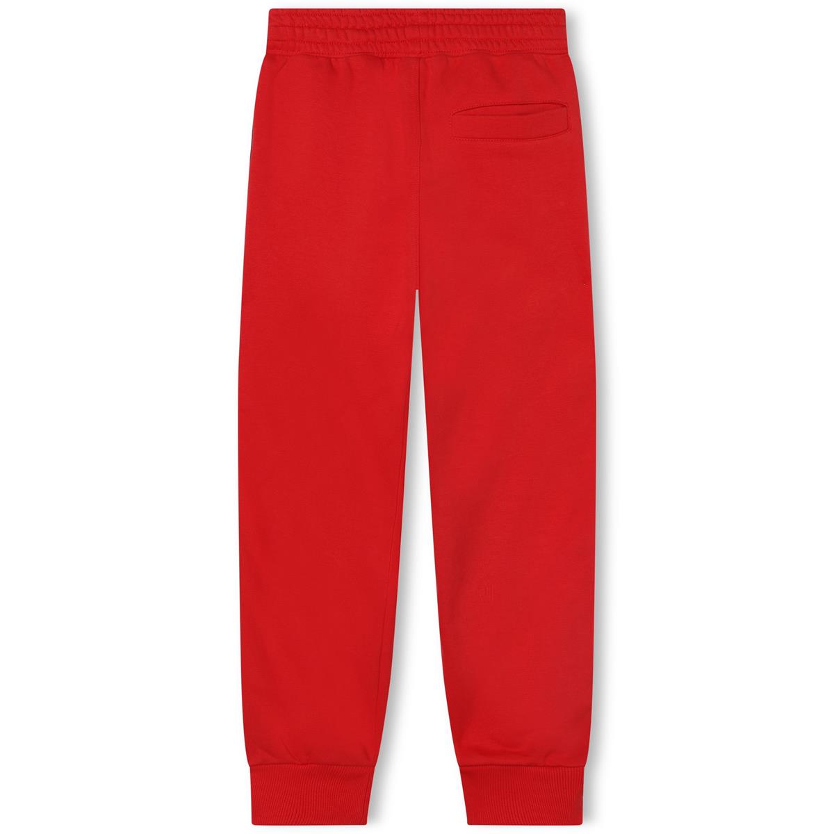 Boys Red Logo Cotton Trousers