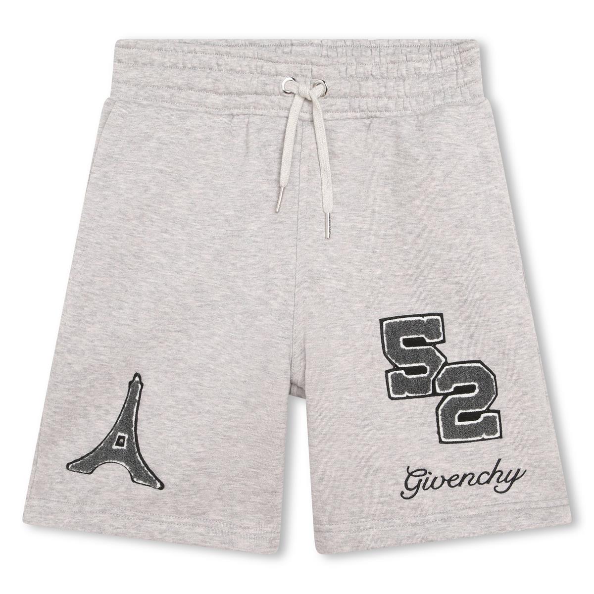 Boys Grey Logo Cotton Shorts