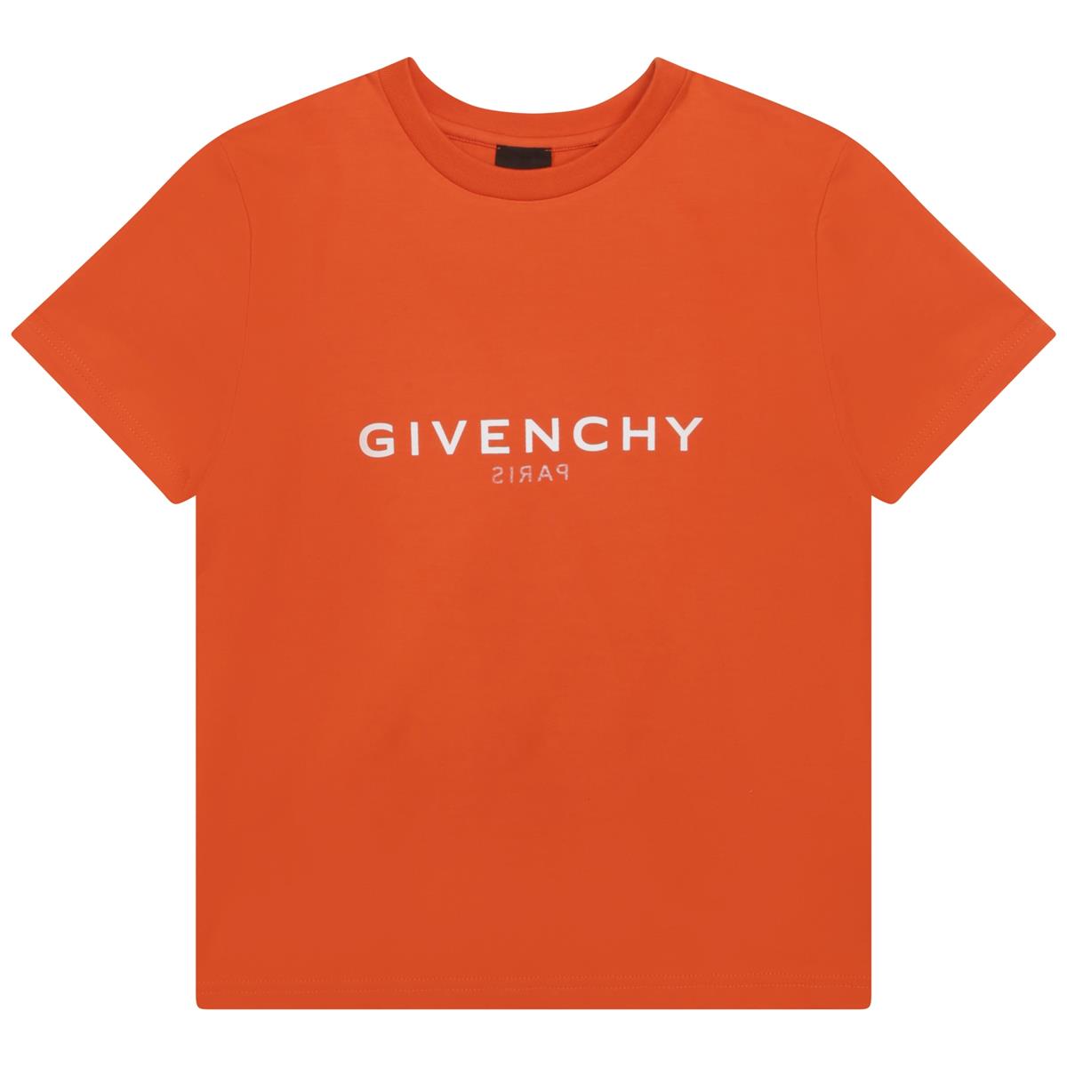 Boys Orange Logo Cotton T-Shirt
