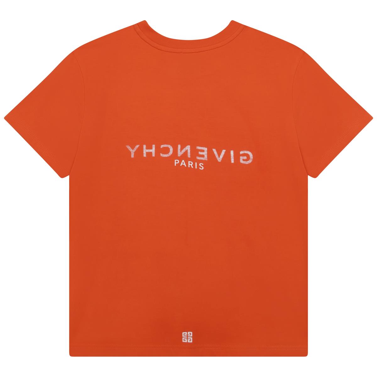 Boys Orange Logo Cotton T-Shirt