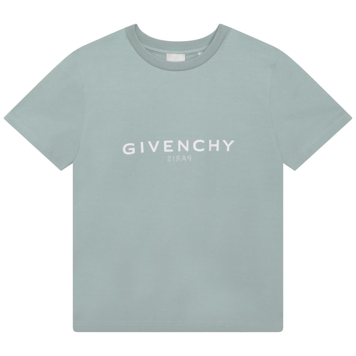 Boys Green Logo Cotton T-Shirt