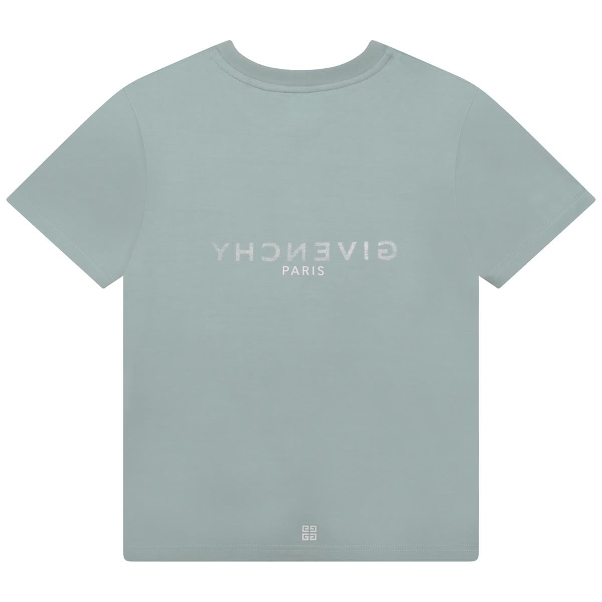 Boys Green Logo Cotton T-Shirt