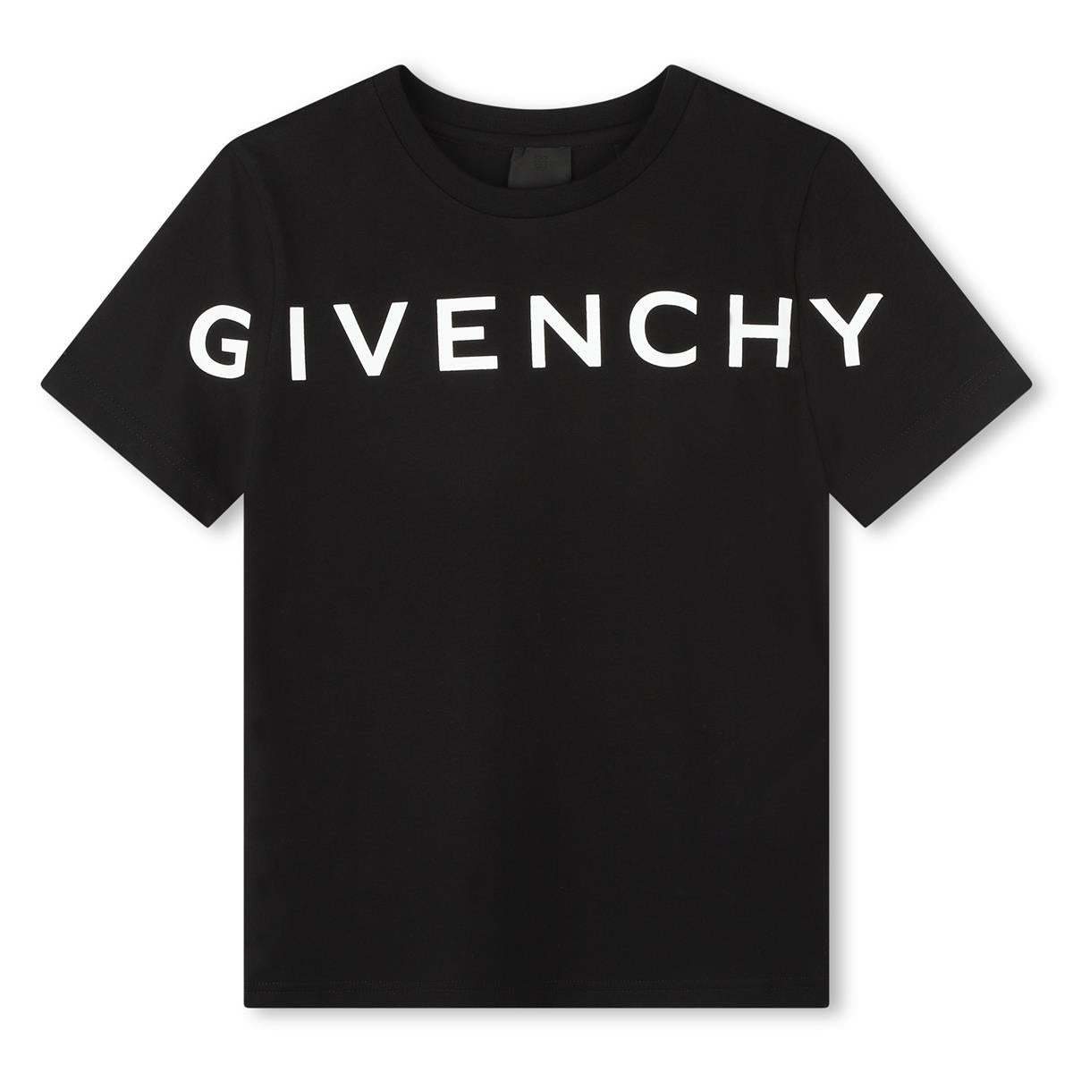 Boys Black Logo Cotton T-Shirt