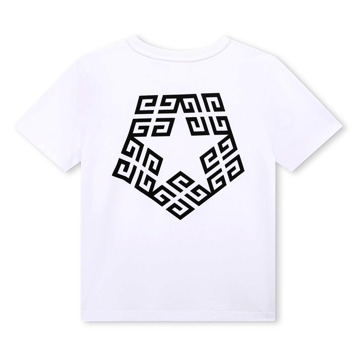 Boys White Logo Cotton T-Shirt