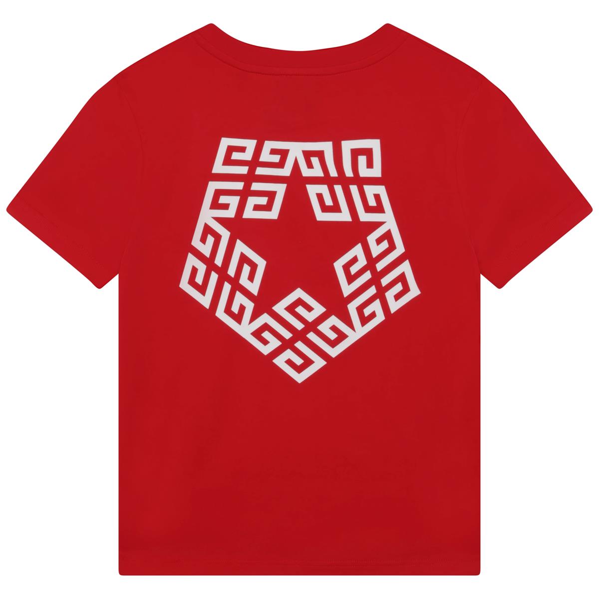 Boys Red Logo Cotton T-Shirt