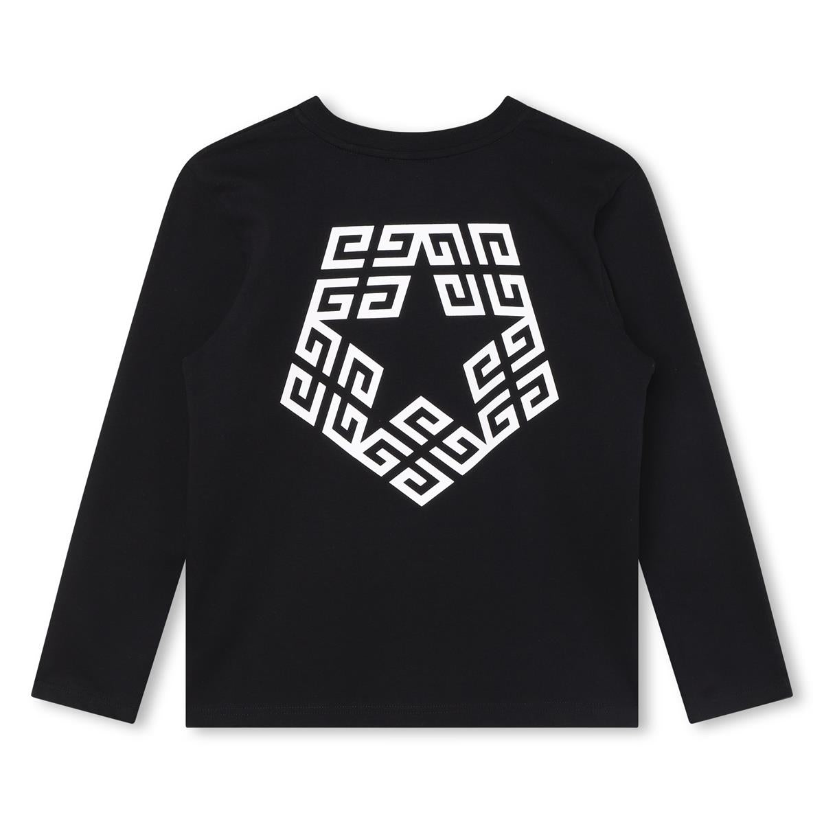 Boys Black Logo Cotton T-Shirt
