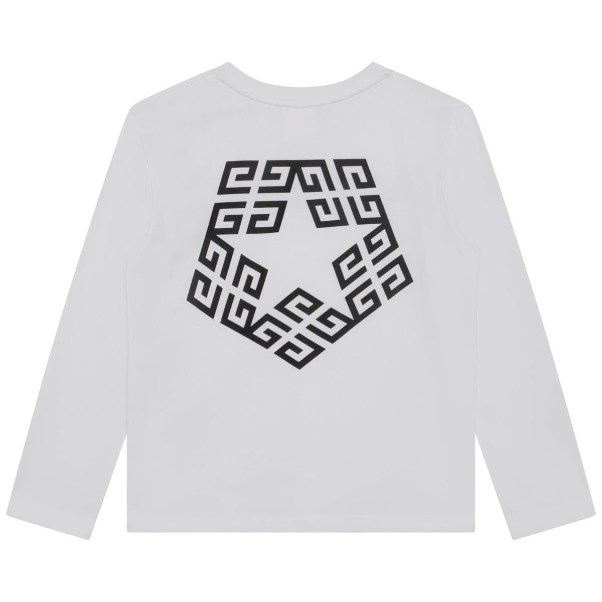 Boys White Logo Cotton T-Shirt