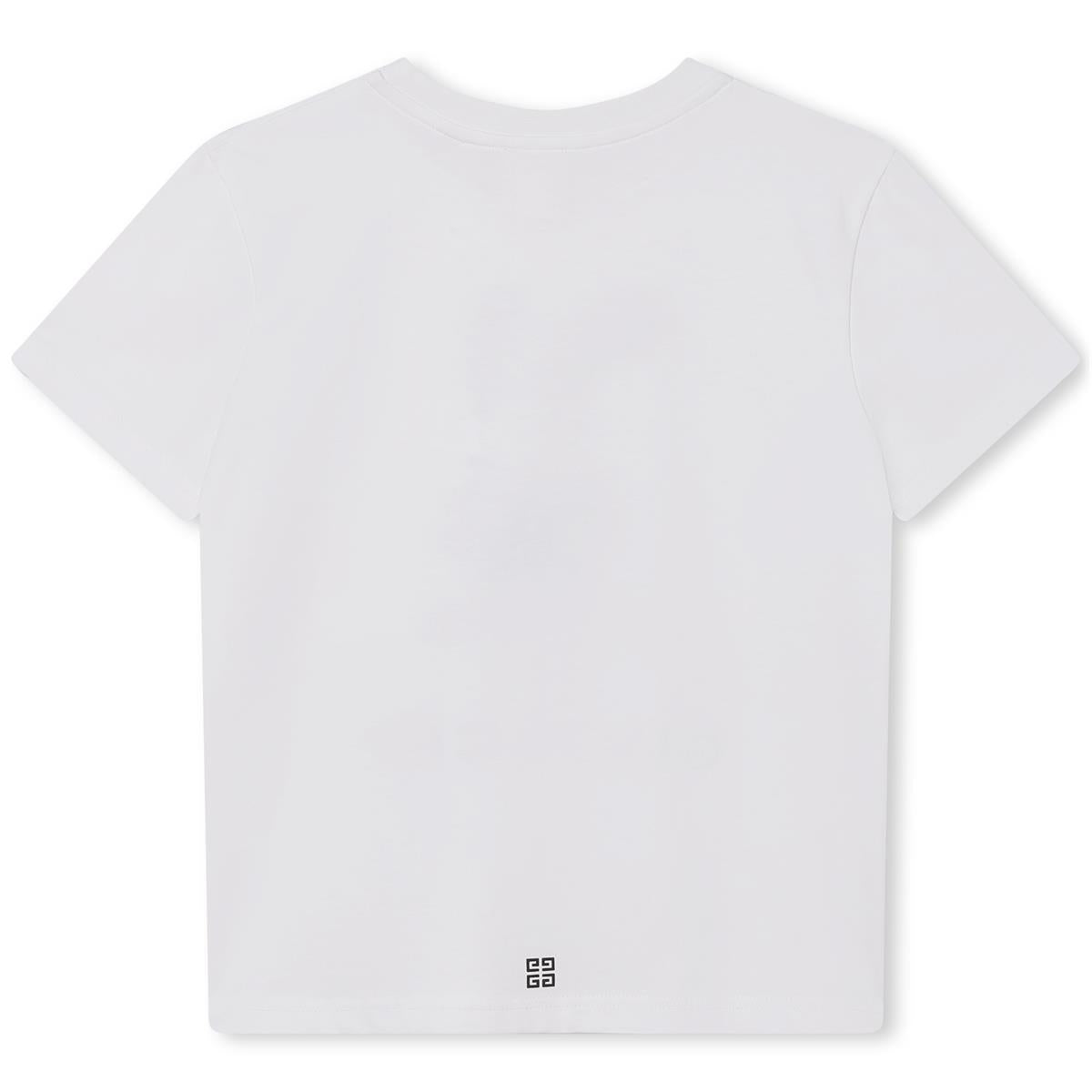 Boys White Logo Cotton T-Shirt