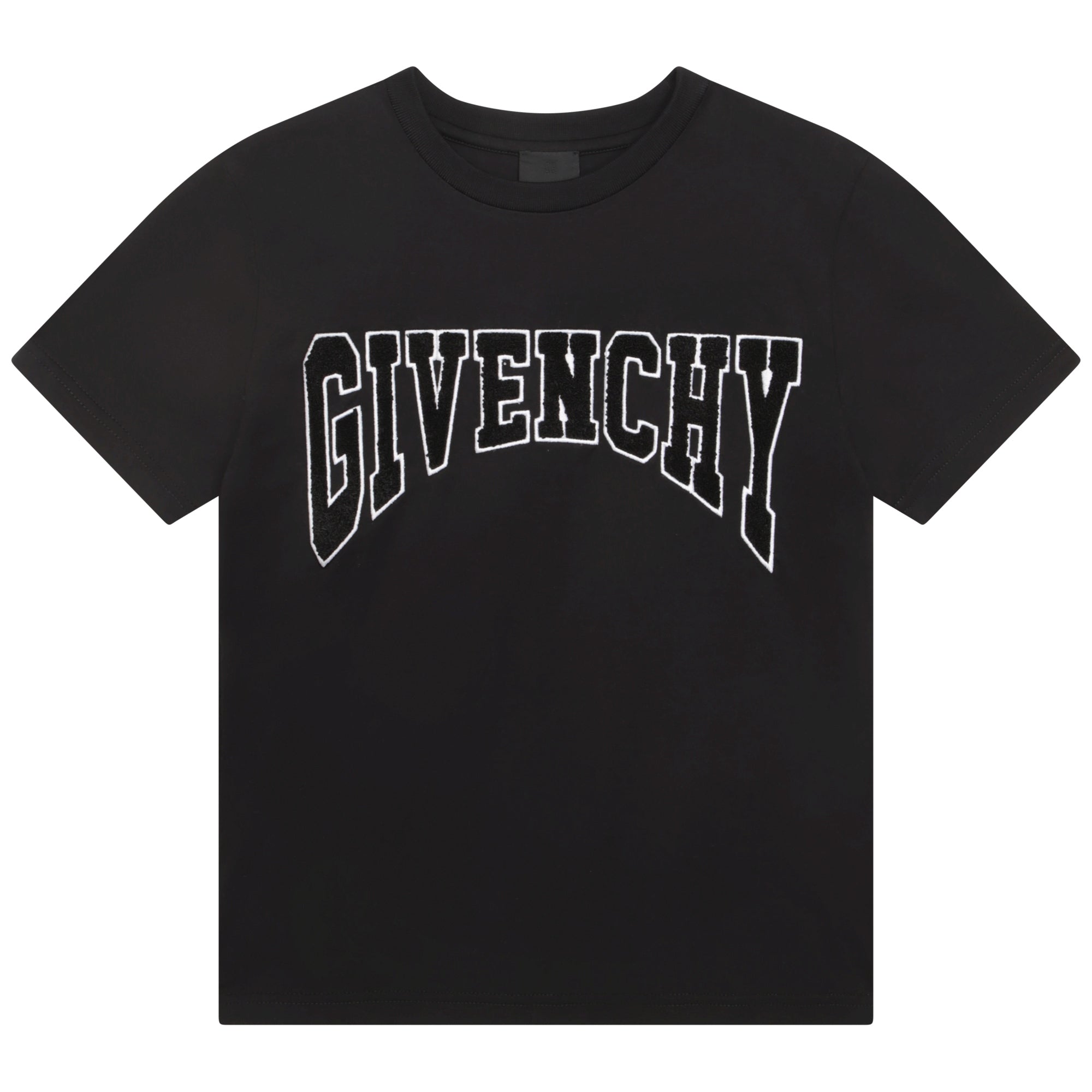 Boys Black Logo Cotton T-Shirt