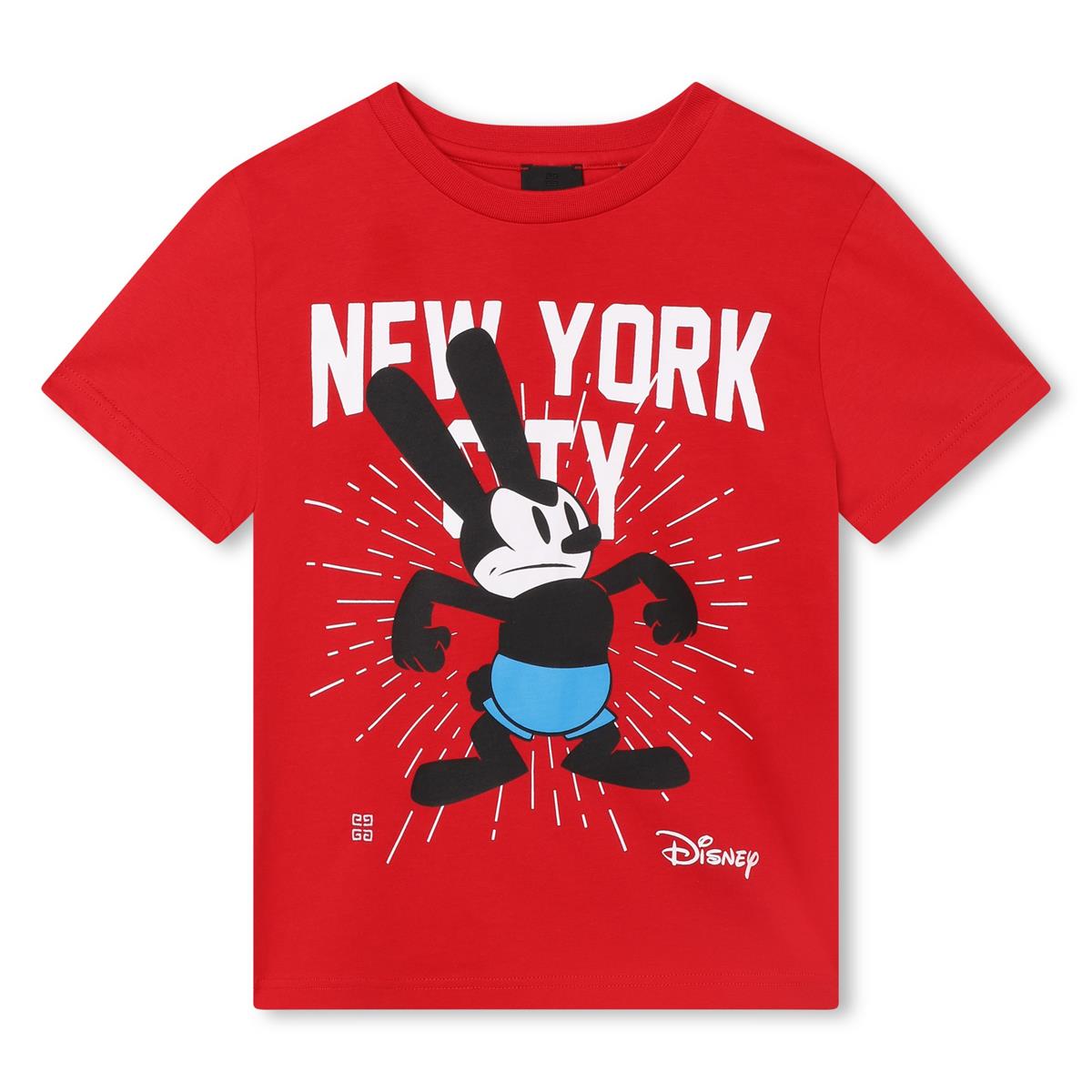 Boys Red Printed Cotton T-Shirt
