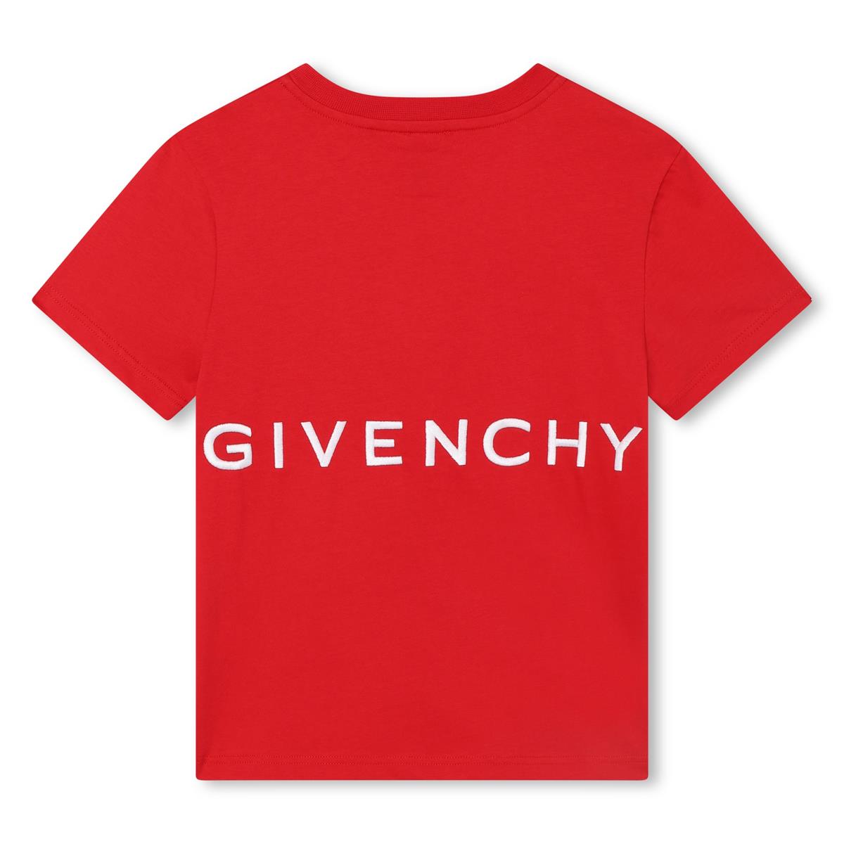 Boys Red Printed Cotton T-Shirt