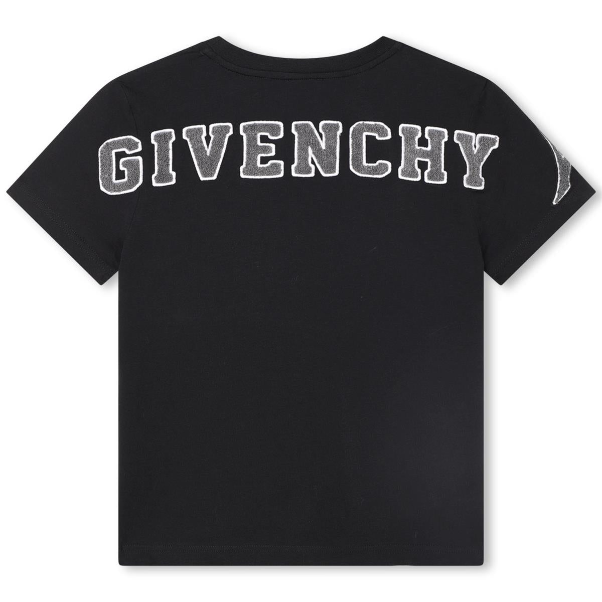 Boys Black Logo Cotton T-Shirt
