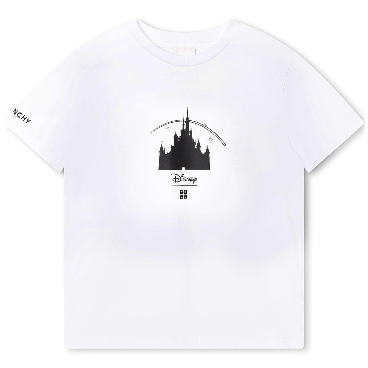 Boys White Printed Cotton T-Shirt