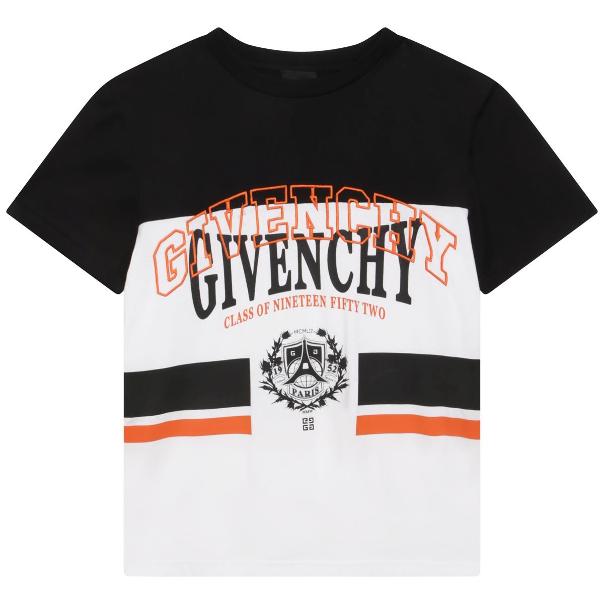 Boys Black Logo Cotton T-Shirt