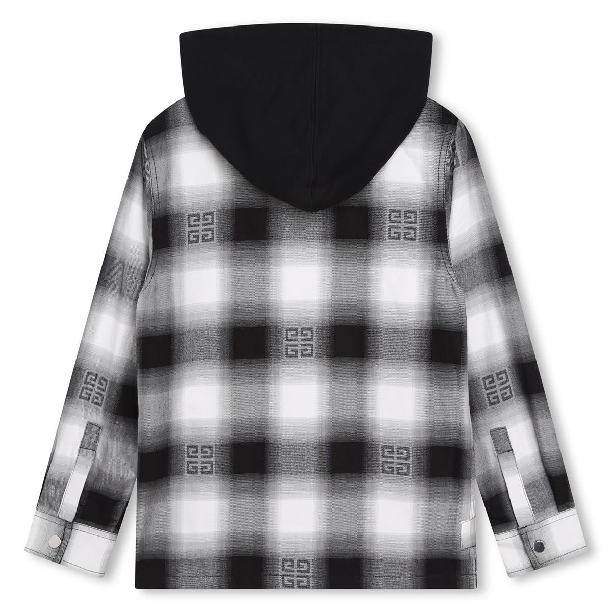 Boys Black Check Zip-Up Jacket