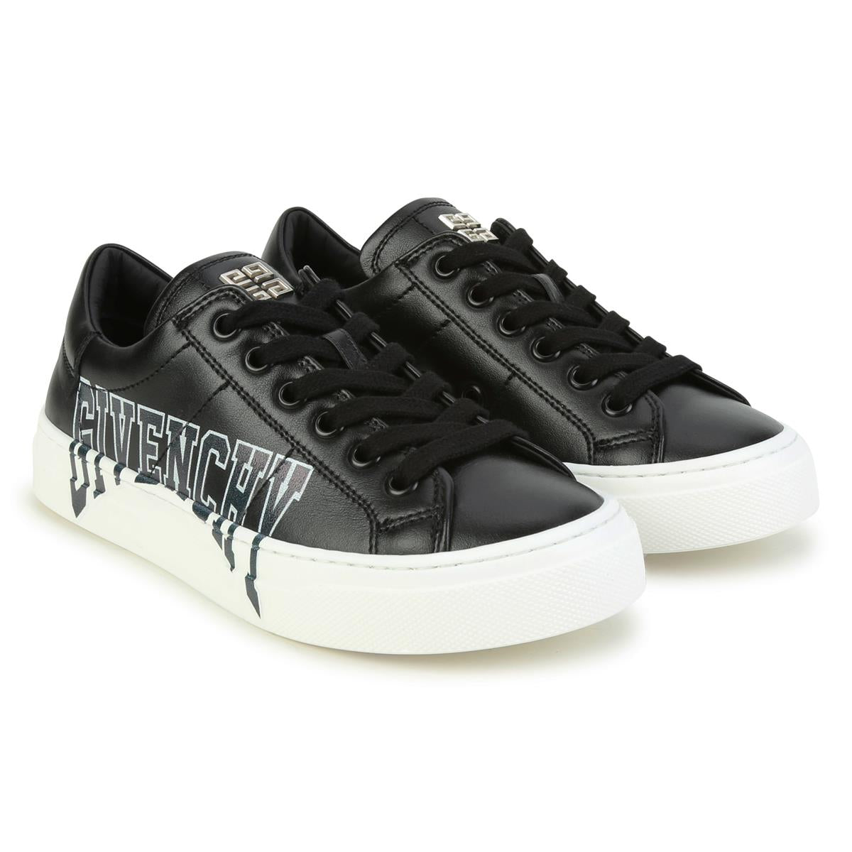 Boys & Girls Black Logo Shoes