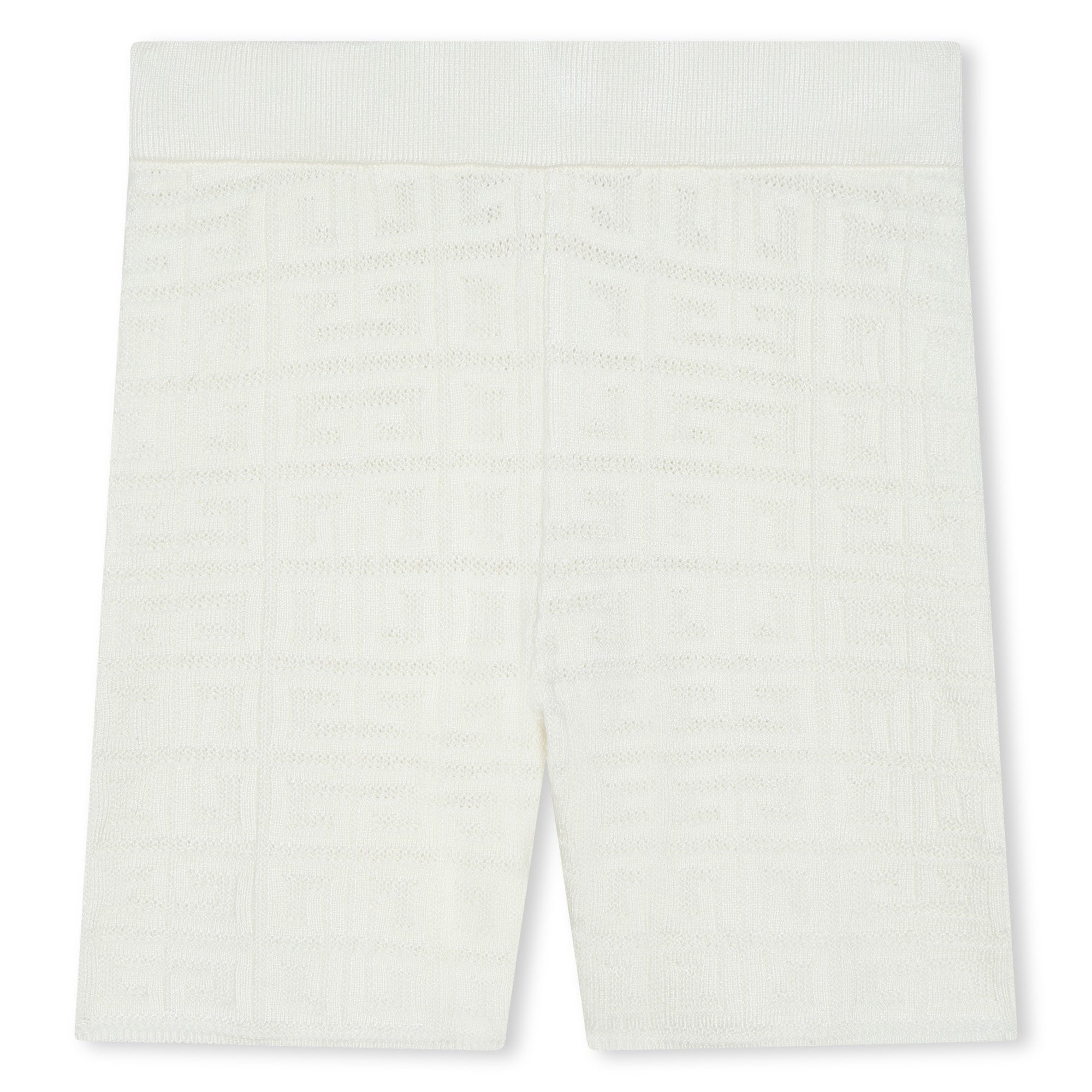 Girls White Knit Shorts