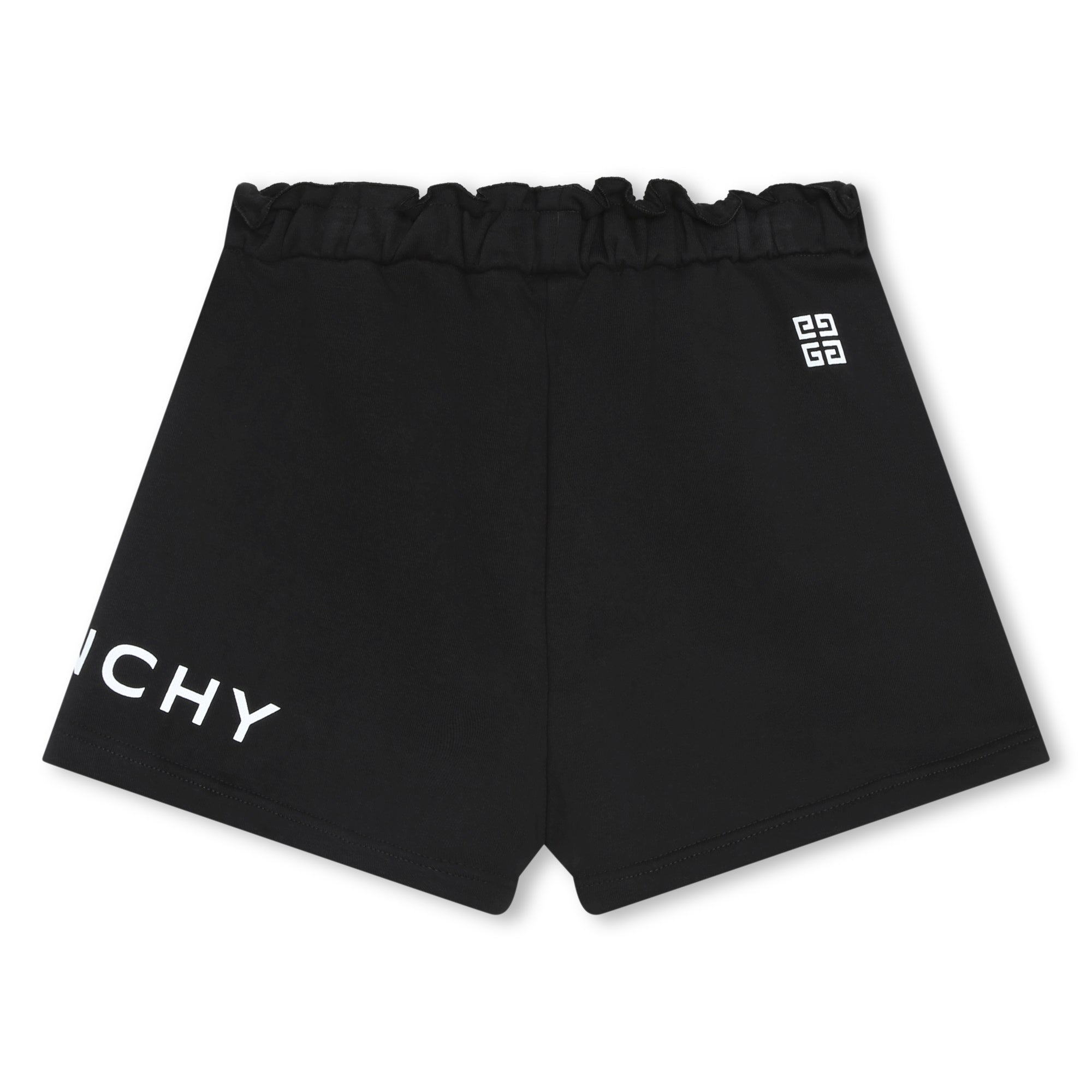 Girls Black Logo Cotton Shorts