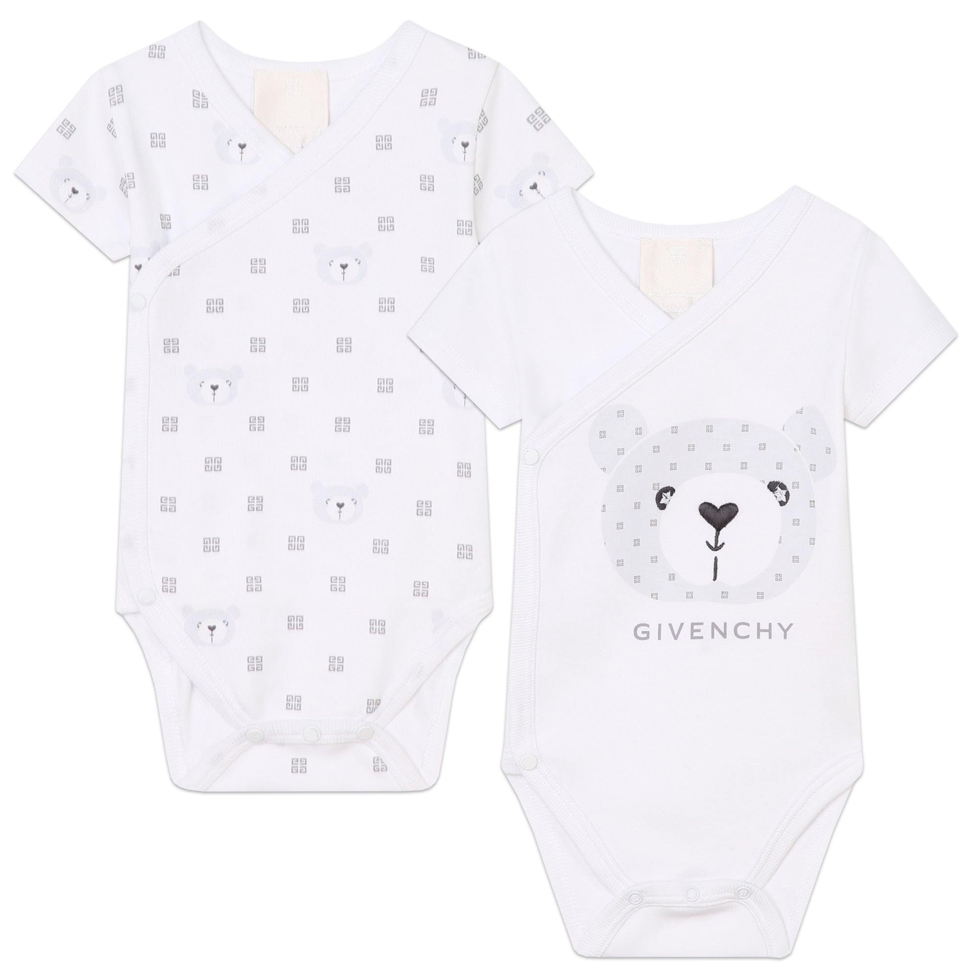 Baby Boys & Girls White Cotton Babysuit Set(2 Pack)