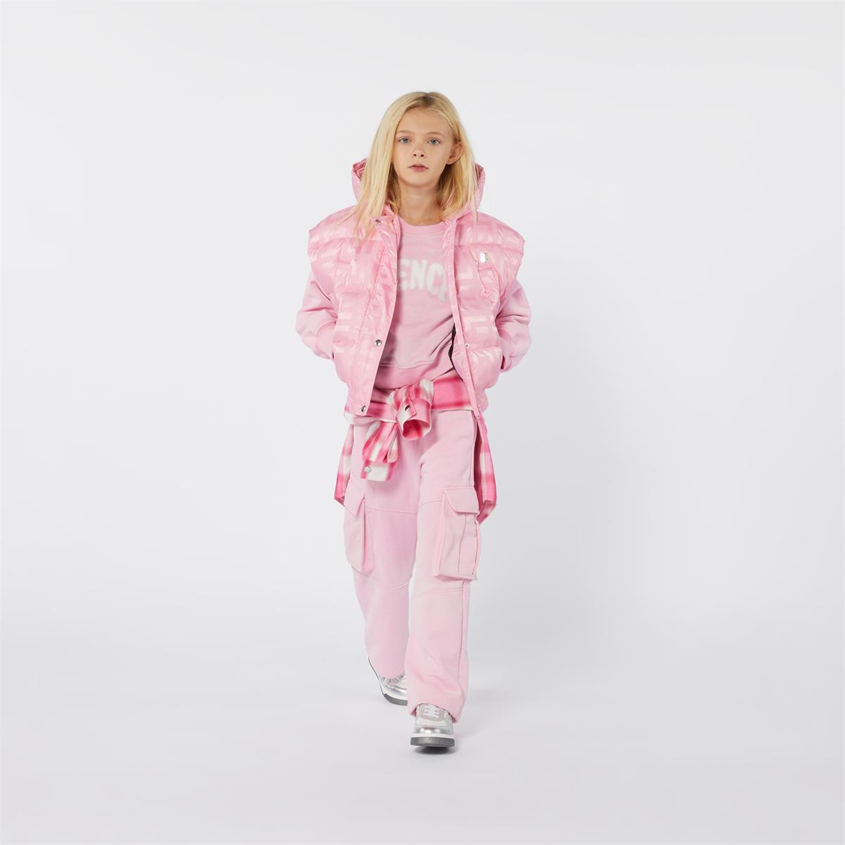 Girls Pink Padded Down Gilet