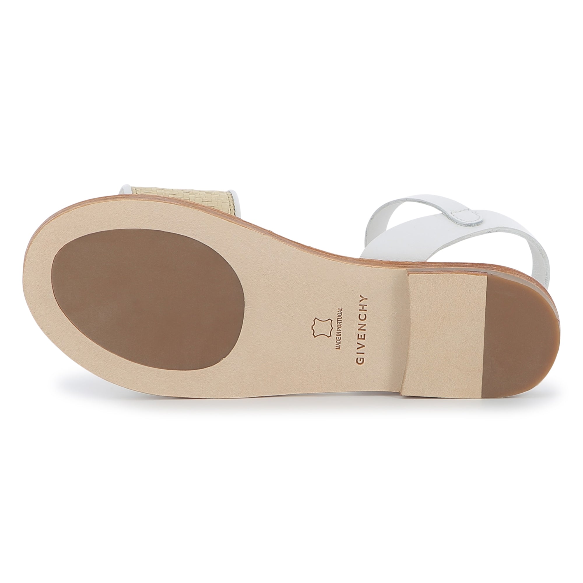 Girls White Embroidery Logo Sandals