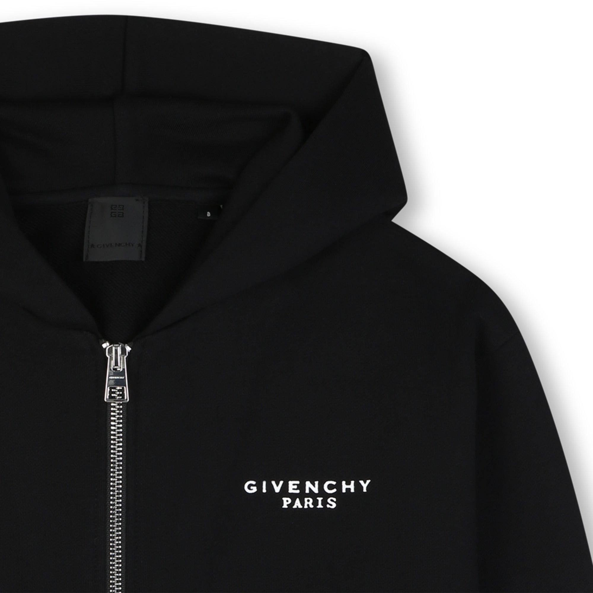 Boys & Girls Black Cotton Zip-Up Top