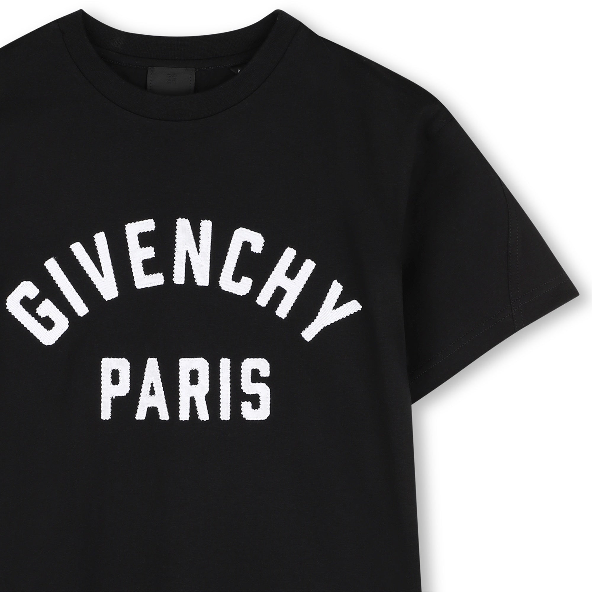 Boys Black Logo Cotton T-Shirt
