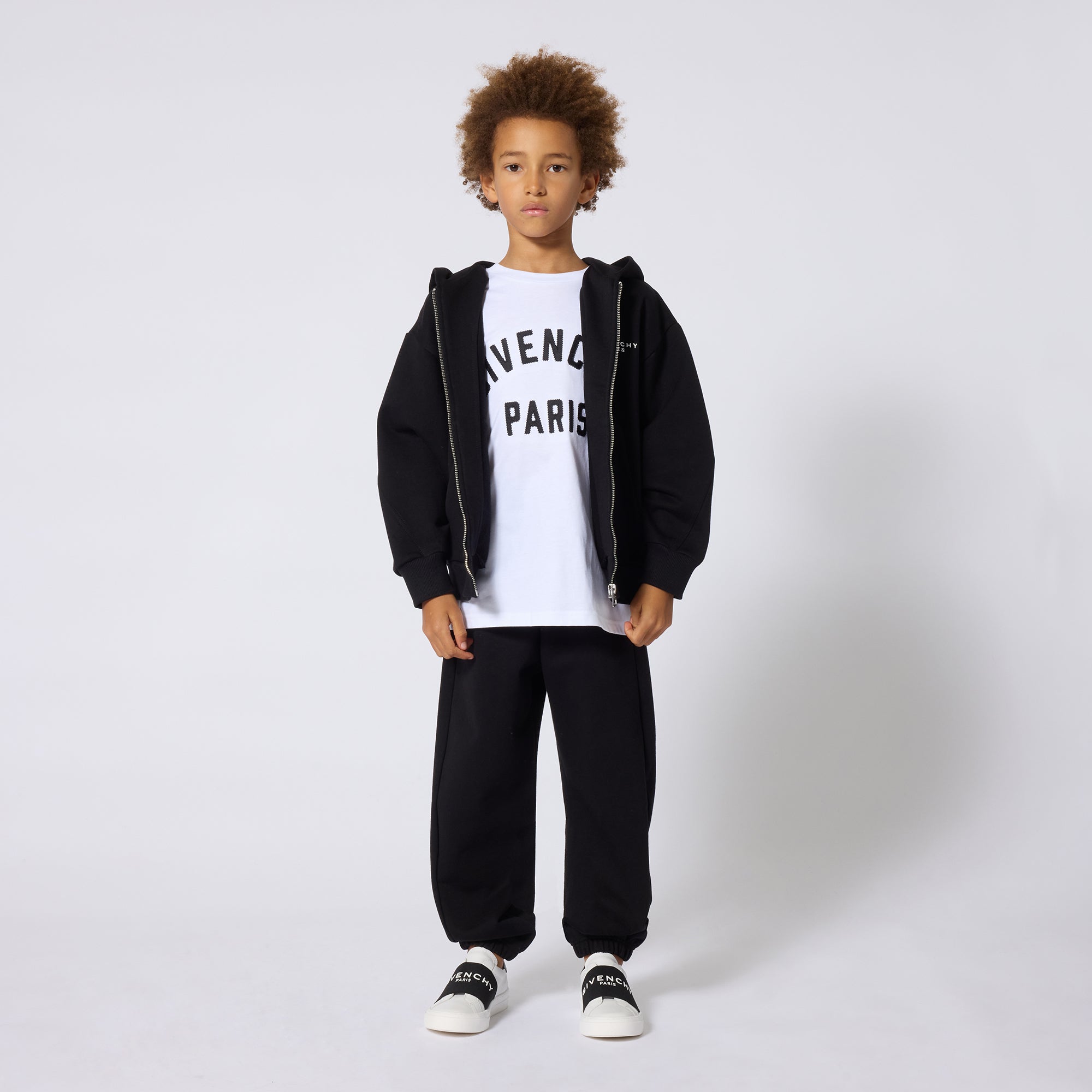 Boys White Logo Cotton T-Shirt