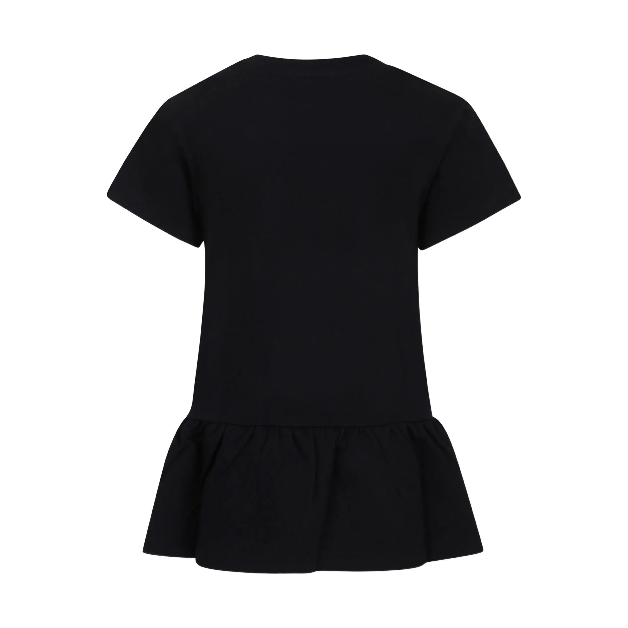 Girls Black Printed Cotton Dress