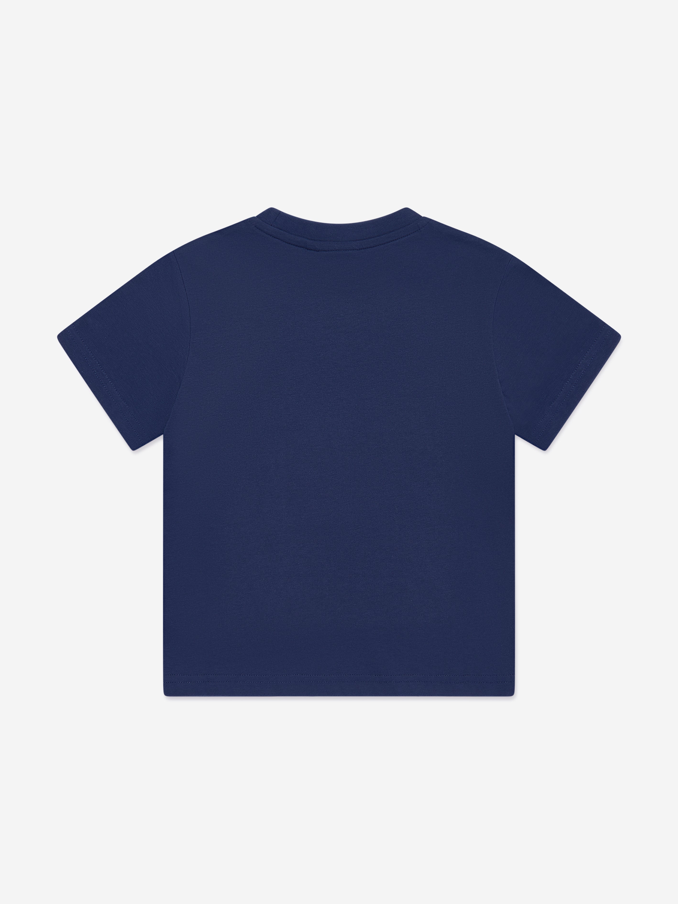 Hugo Boys Logo Print T-Shirt in Blue
