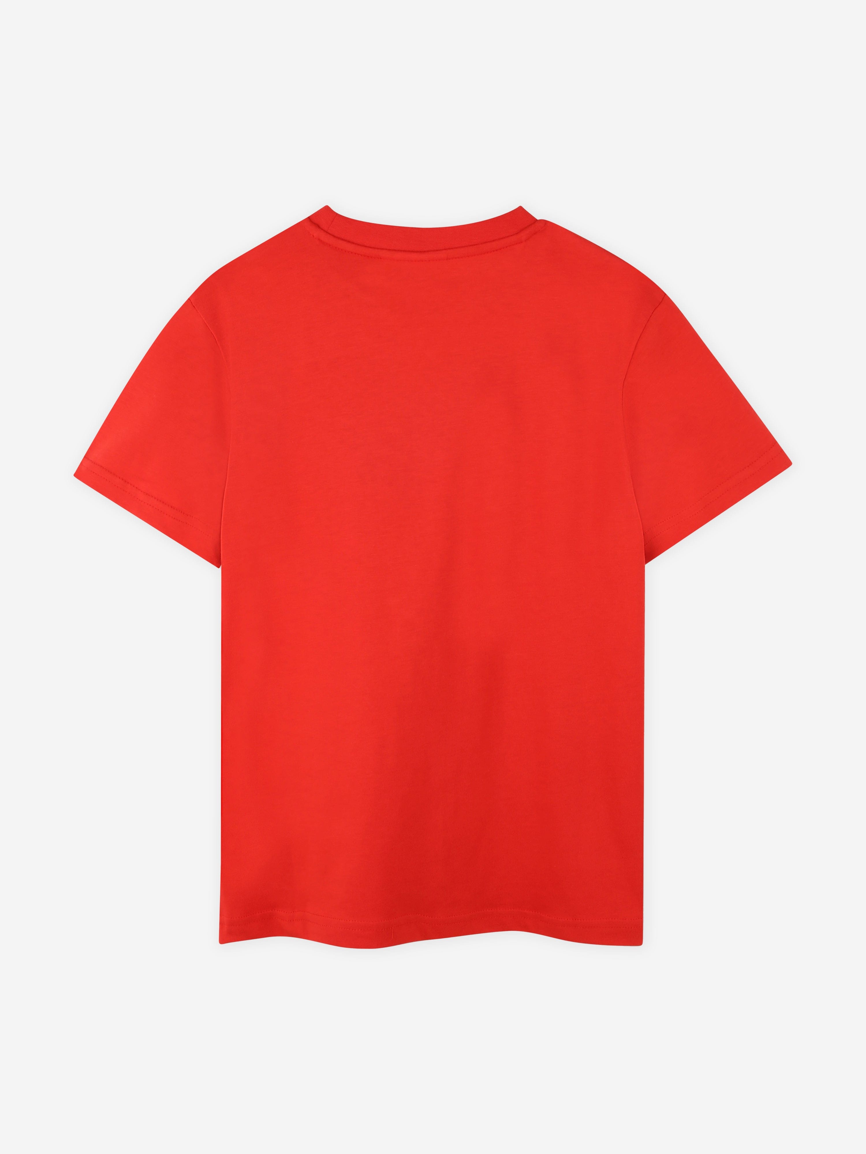 Hugo Boys Logo Print T-Shirt in Red