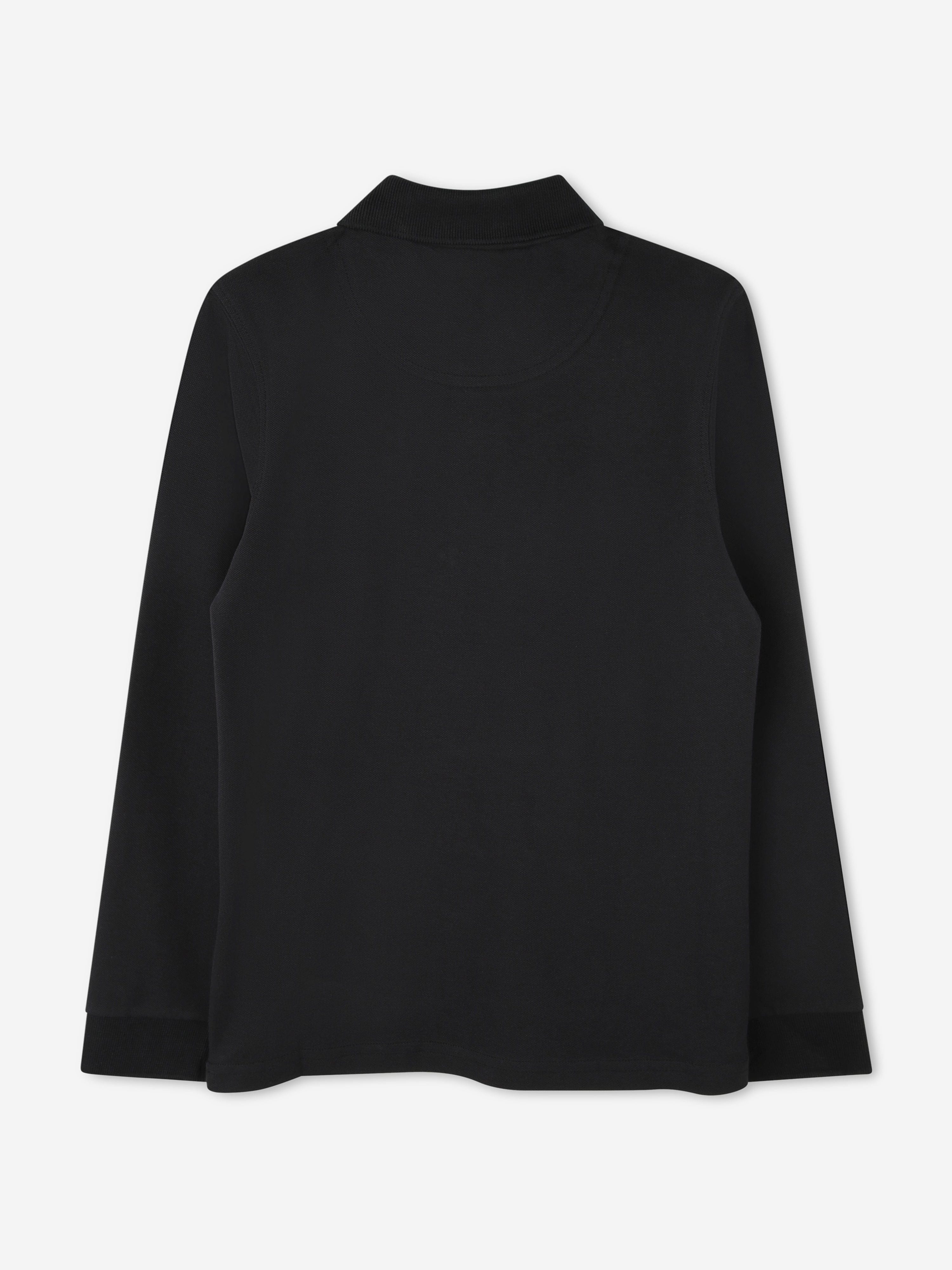 Hugo Boys Long Sleeve Polo Shirt in Black