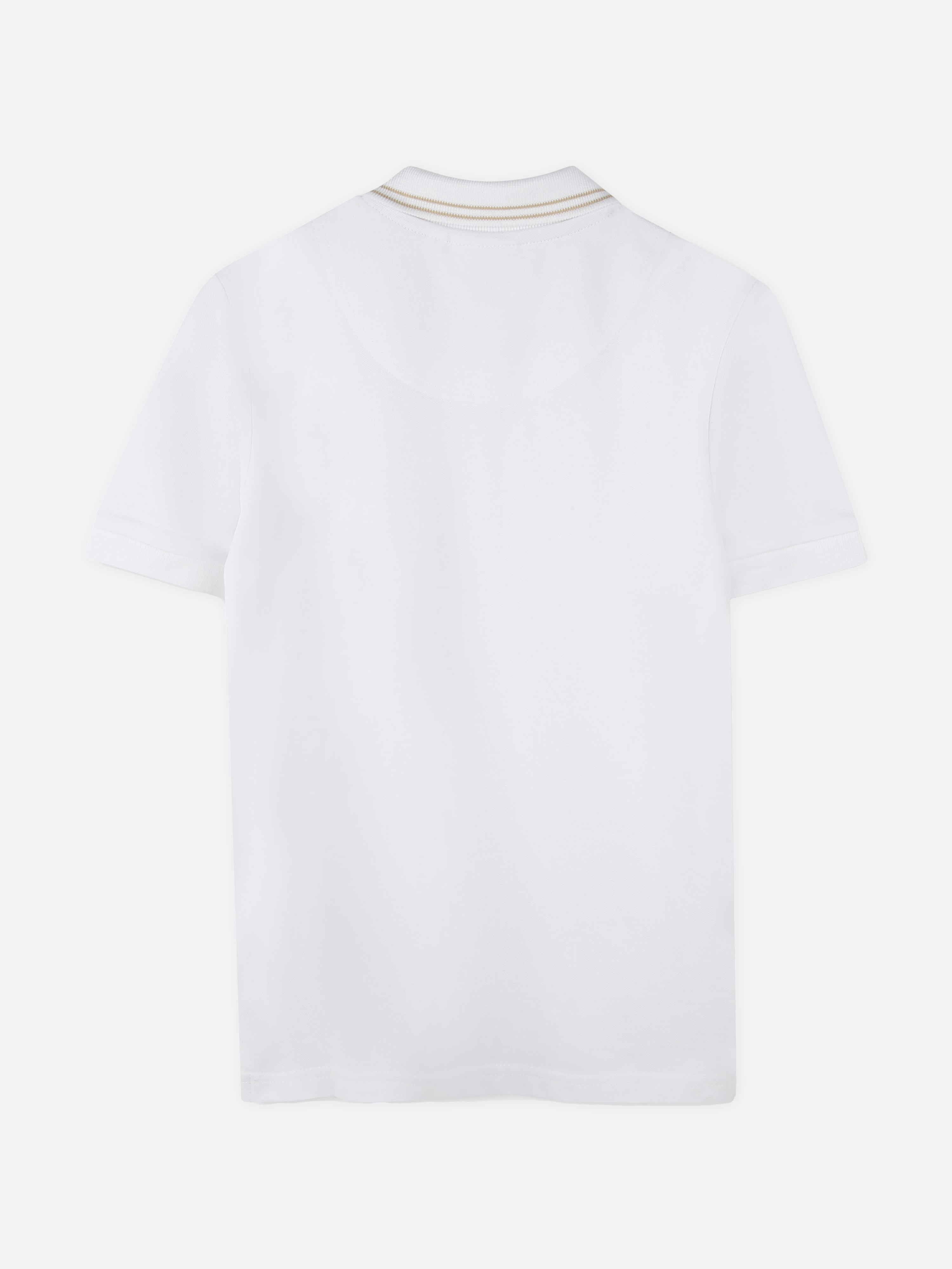 Hugo Boys Logo Print Polo Shirt in White