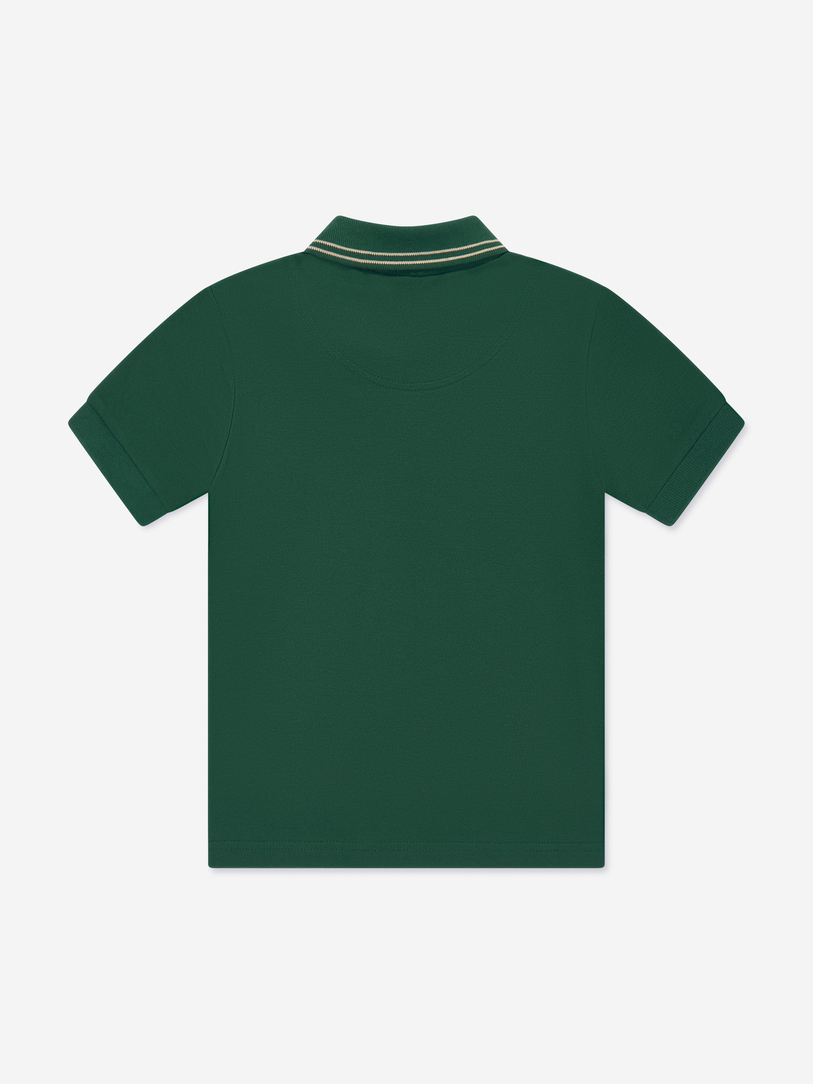 Hugo Boys Logo Print Polo Shirt in Green