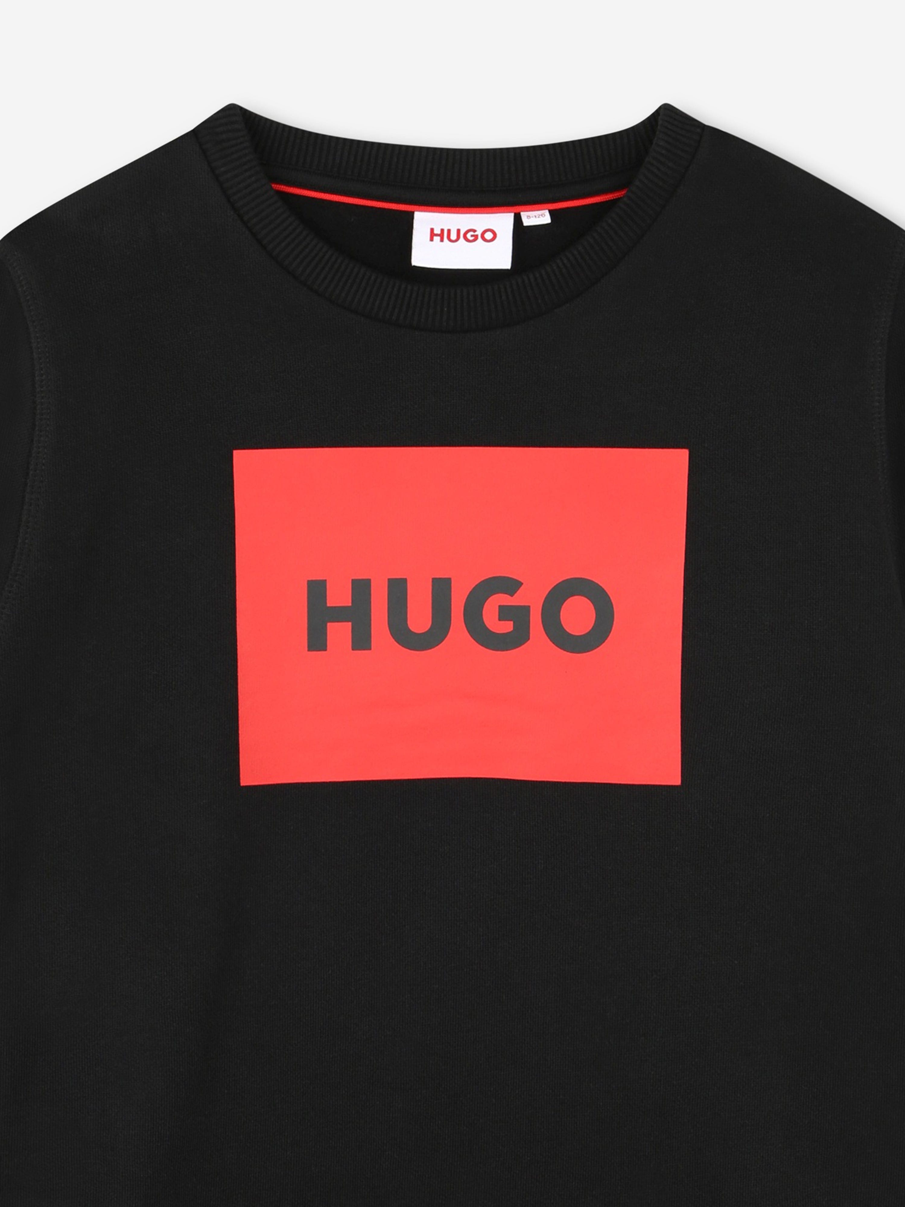 Hugo Boys Logo Print Sweatshirt in Black