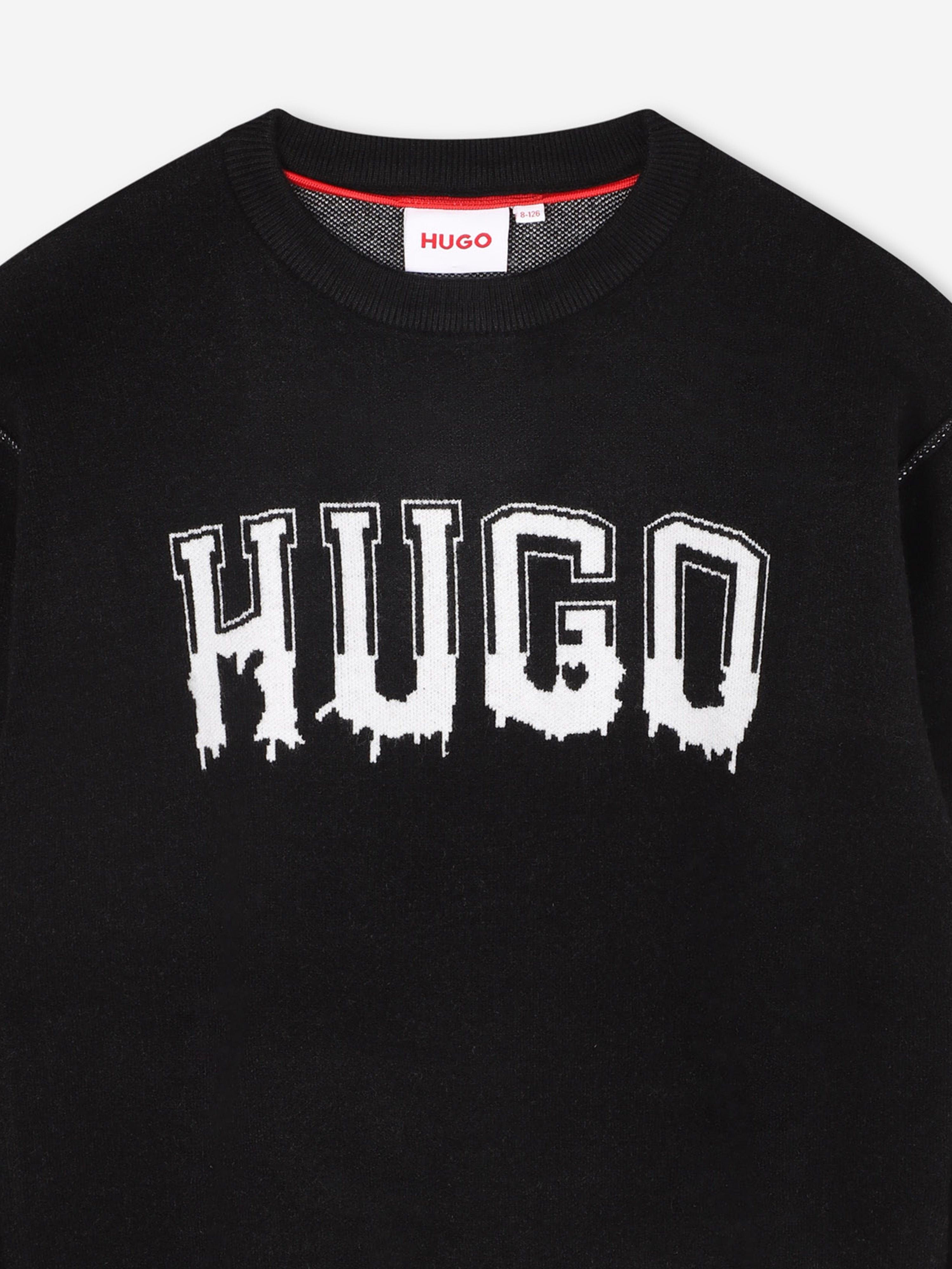 Hugo Boys Logo Jumper in Black