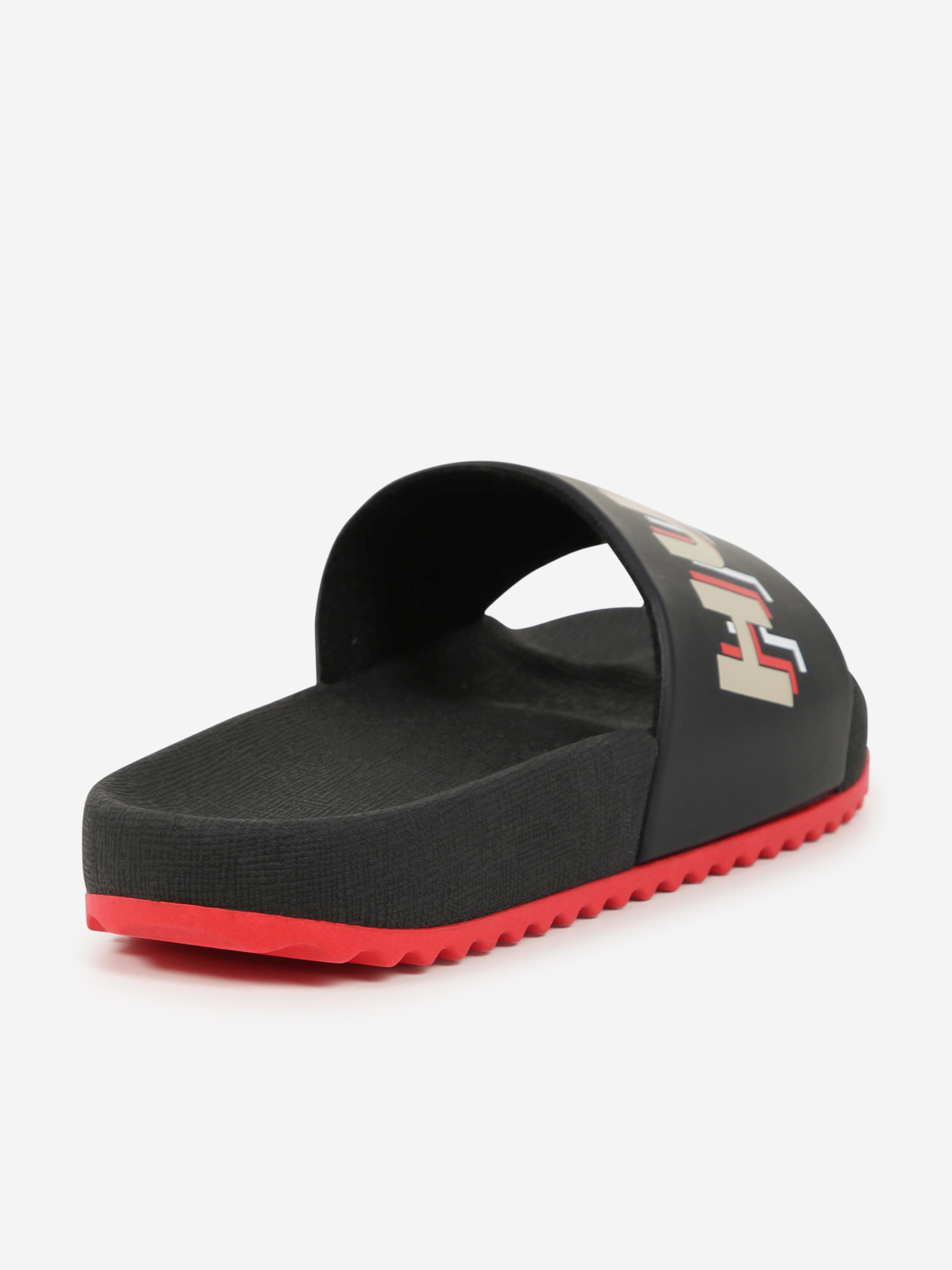 Hugo Boys Logo Sliders in Black
