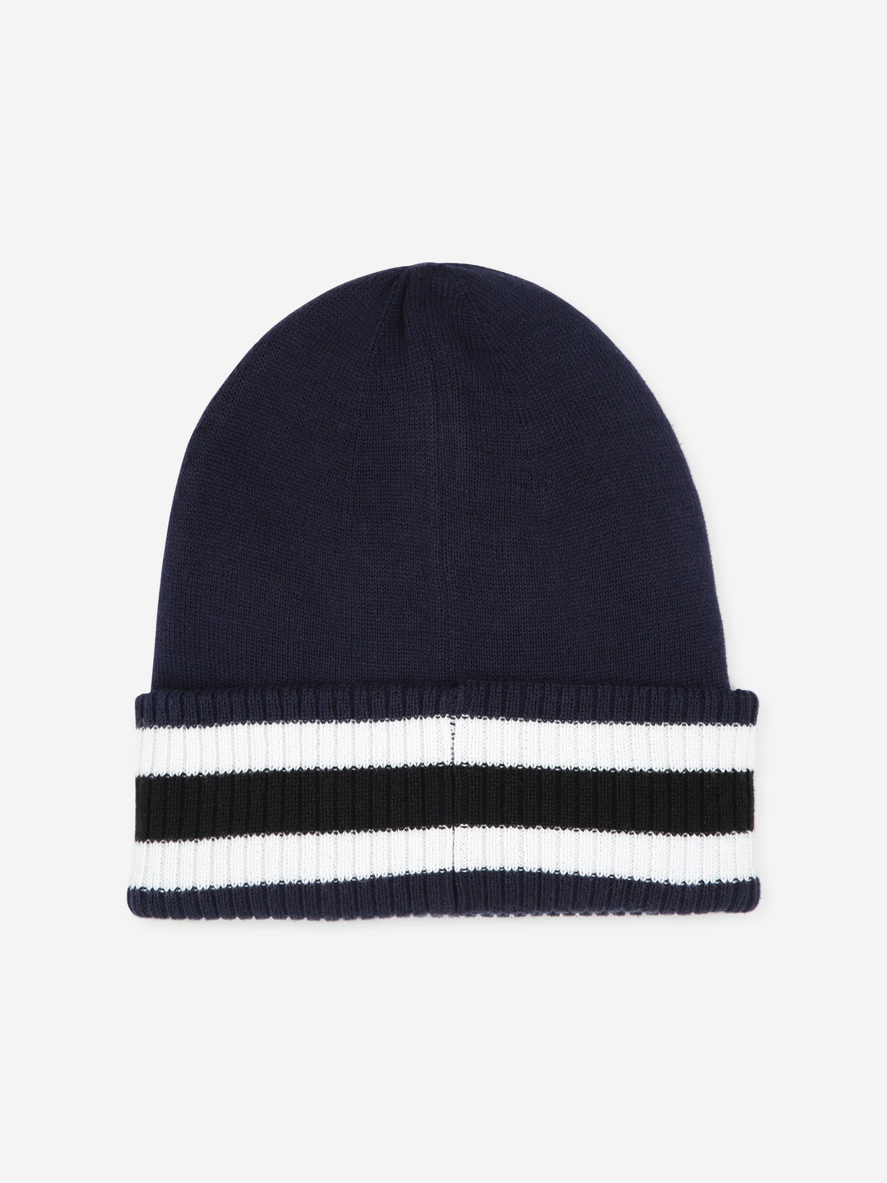Hugo Boys Logo Beanie Hat in Blue