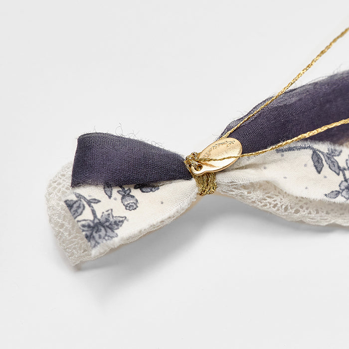 Pince à cheveux florale bleu marine pour filles
