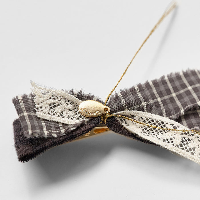 Barrette à cheveux à carreaux verts pour filles