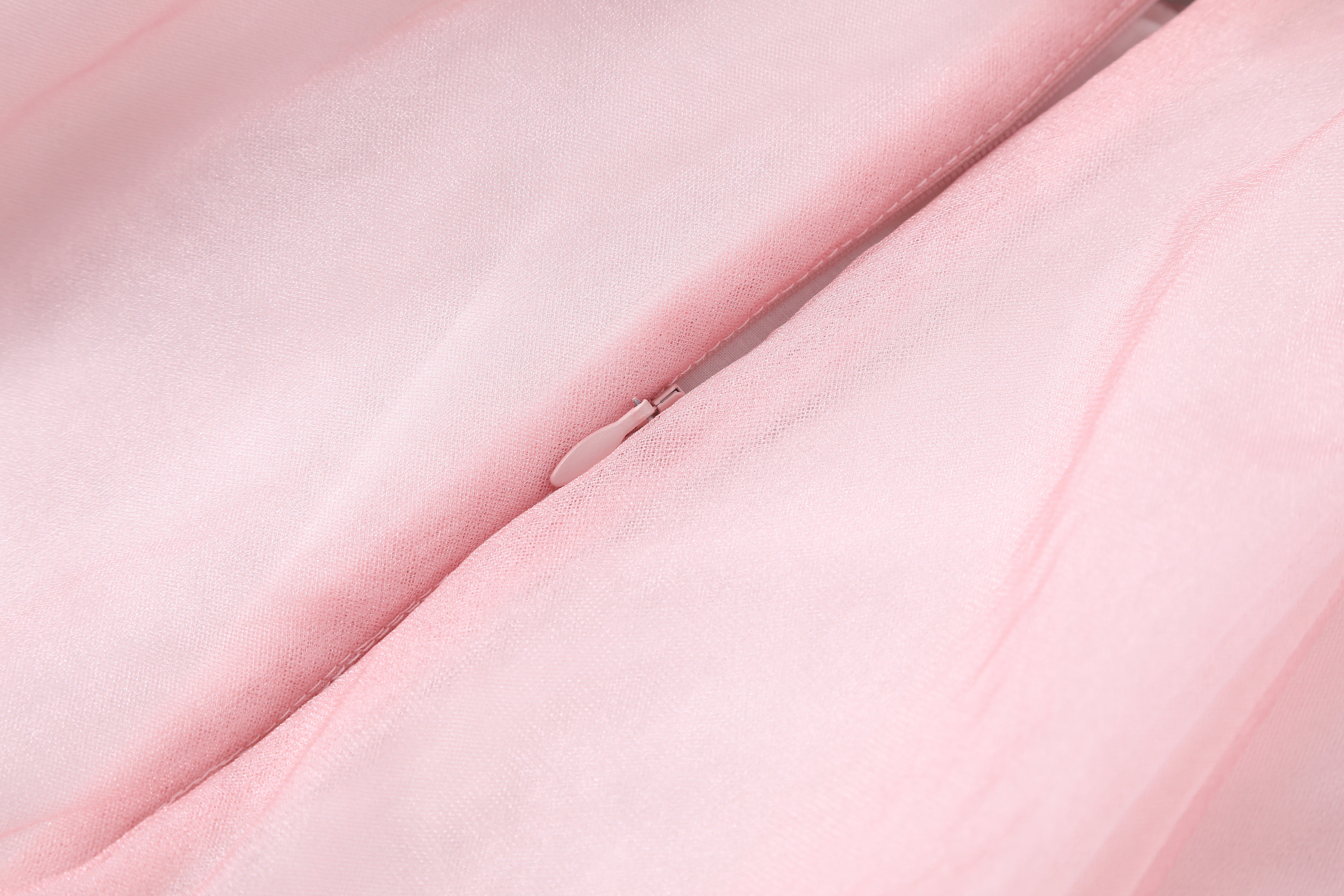 女童檀粉色瓷形纱袖礼服裙